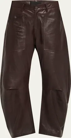 Nili Lotan Shon Barrel Leather Pants
