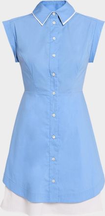 Veronica Beard Westcott Button-Front Mini Dress
