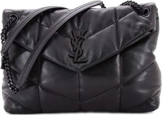Saint Laurent Loulou Puffer Quilted Leather Medium shoulder bag - Zwart
