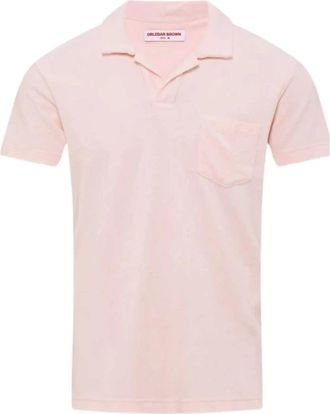 Orlebar Brown Roze Badstof Poloshirt - Heren - Polos - Roze - S - Tops