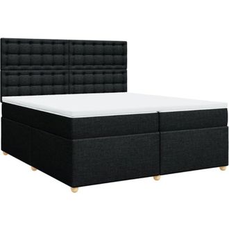 vidaXL Vidaxl - Cama Box Spring Con Colch&oacute;n Tela Negro 200x200 Cm