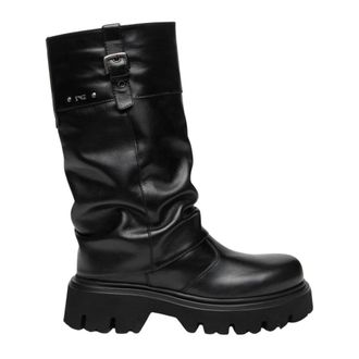 Nero Giardini Sauvage Biker Boot - Dames - Schoenen - Zwart - Maat: 39 EU Leer