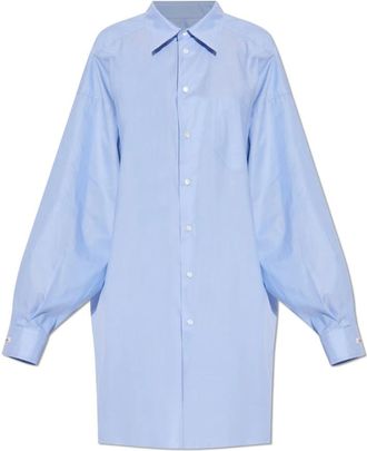 Maison Margiela Oversized Shirt - Dames - Blouses & Shirts - Blauw - Maat: 2XS Katoen