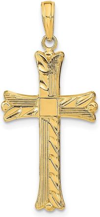 Diamond2Deal 10k Yellow Gold Textured Square Center Cross Pendant