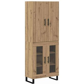 vidaXL Aparador Alto 2 Pcs Roble Artesanal 69,5 X 34 X 180 Cm Vidaxl