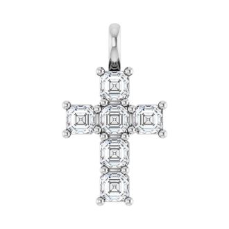 Diamond2Deal 14k Gold Asscher Cut 1ct Lab-Grown Diamond Pendant