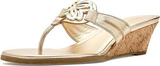 Lilly Pulitzer The Lilly Wedge Womens Wedge Shoes Gold Metallic : 7.5 M, Leather