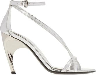 Alexander McQueen Hoge hak sandalen - Dames - Sandalen met hakken - Grijs - 41 EU - Leer - Schoenen