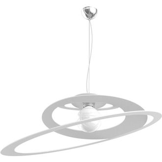 Top-Light Sospensione Industrial-Minimal Bungee Metallo Bianco 1 Luce E27 D70Cm
