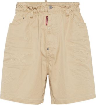 Dsquared2 stitched cotton shorts - Neutrals