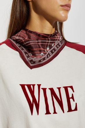 Acne Studios Silk Scarf With A Pattern, Unisex, Burgundy