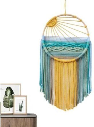 OEM Tapiz De Macram&eacute; Para Pared, Decoraci&oacute;n De Pared Tejida A Mano, Atrapasue&ntilde;os, Tapiz De Macram&eacute; Con Estampado De Puesta De Sol, Para Oficina, Dormitori