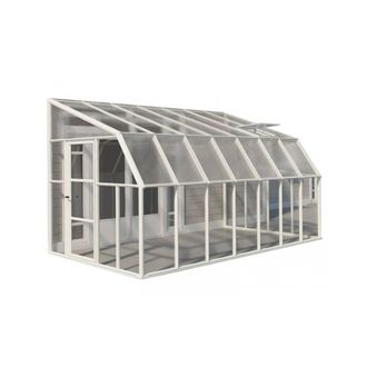 Palram Lean To Greenhouse Sun Room Clear 8X14 - L446 x W257 x H266 cm in White