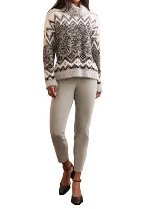Tribal Turtleneck Intarsia Sweater - Plus In Black