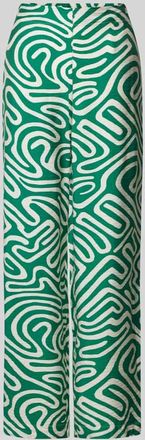 Vero Moda Regular Fit Weite Hose mit Allover Muster Modell VIGDIS in Gruen, Gr&ouml;&szlig;e XS