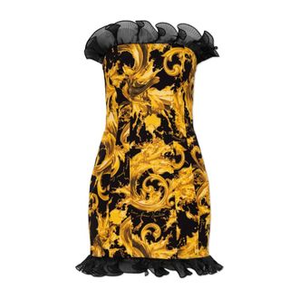 Versace Jeans Couture Party Dresses, female, Black, Size: 2XS Off-shoulder Dress