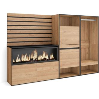 Skraut Home Skraut Home - Aparador, Con Almacenamiento, 227x145x35 Cm, Dormitorio, Habitaci&oacute;n, Chimenea El&eacute;ctrica Xxl, Zapatero, Vestidor Abierto, Estilo Moderno,