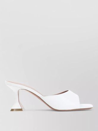 Amina Muaddi lupita leather mules sculptural heel 70