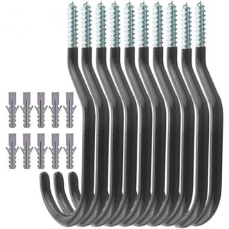 OEM 10 Ganchos Para Bicicletas, Ganchos De Gran Capacidad, Juego De Ganchos Con 10 Tornillos De Pl&aacute;stico, Montaje En Techo/pared -crezuo