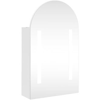 vidaXL Mueble De Ba&ntilde;o Con Espejo Arqueado Y Luz Led Blanco 42x13x70 Cm Vidaxl