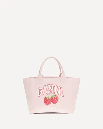Ganni Shopper con stampa lampone Woman UNI