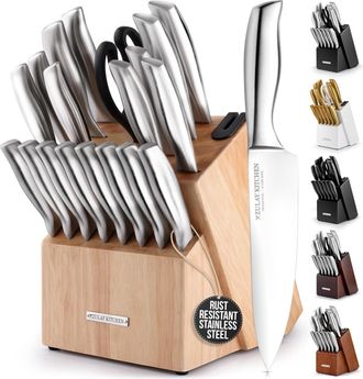 Zulay Kitchen 20 Piece Stainless Steel Kitchen Knife Set