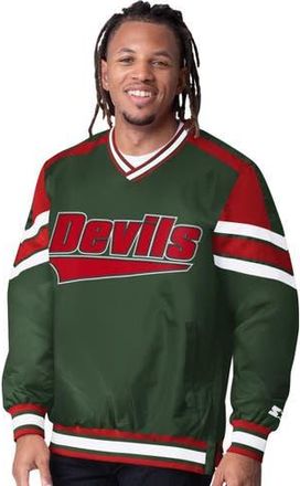 Starter Mens Starter Green New Jersey Devils Reliver I V-Neck Pullover Jacket at Nordstrom, Size X-Large
