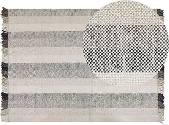 Beliani Rug EMIRLER White 140 x 200 cm Wool