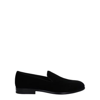 Dolce & Gabbana Mens Velvet Loafer - Black Textile - Size EU 39