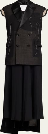 sacai Deconstructed Wool Organza Vest