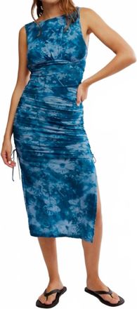 Free People Take Me Away Midi Dress In Indigo Combo