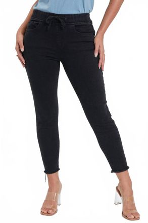 YMI High Rise Distressed Jogger In Black