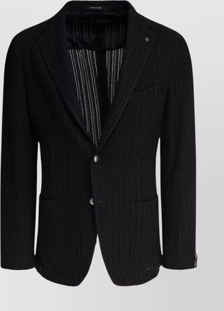 Tagliatore lapel jackets textured fabric front pockets