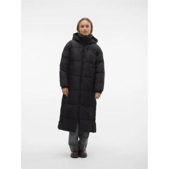 Vero Moda Womens Klea Long Padded Coat in Black - Size 14 UK