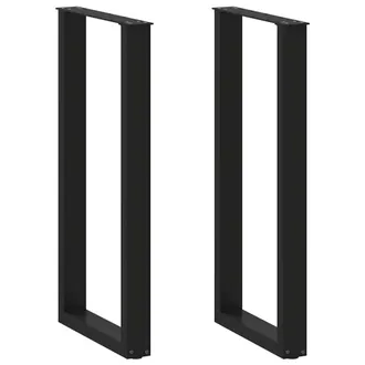 vidaXL Vidaxl Gambe Per Tavolo Da Bar A Forma Di U 2 Pz Nere