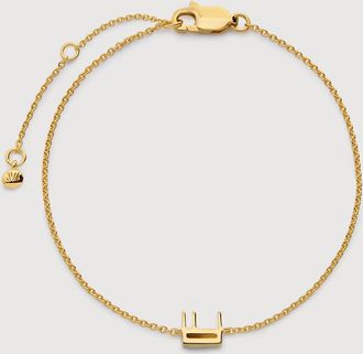 Monica Vinader Gold Initial E Chain Bracelet