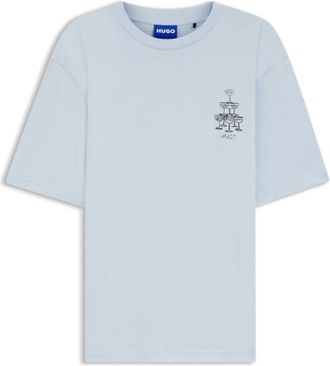 HUGO BOSS Cotton-jersey T-shirt with printed artwork