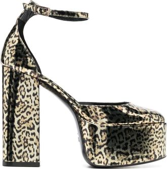 PARIS TEXAS leopard-print pumps - women - Calf Leather/Calf Leather/Patent Calf Leather - 39 - Brown