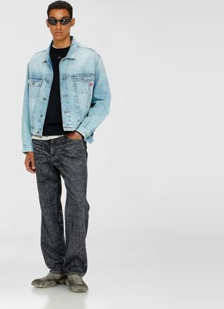 Diesel Wool jumper with cut-out logo - Knitwear - Man - Black