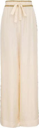 Zimmermann Luna Retro Track Pant - Dames - Wijde Broeken - Beige - M - Broeken
