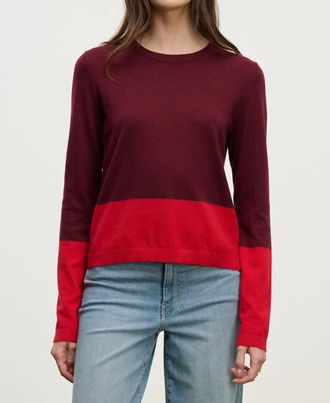 Velvet Roxy Colorblock Sweater In Syrah