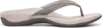 Vionic Womens Dillon Shine Toe Post Sandal In Stormy Grey