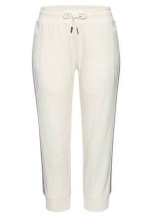 H.I.S Relax-Caprihose H.I.S, Damen, Gr. XL (48/50), N-Gr, ecru, Interlock, Obermaterial: 100% Baumwolle, unifarben mit Farbeinsatz, bequem ca. Mitte Wade, H