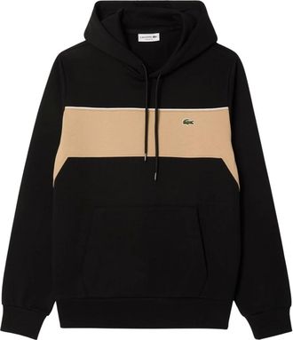 Lacoste Hoodies, male, Black, Size: S Color Block Hoodie Jogger Style