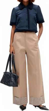 Baum Und Pferdgarten Narin High-Waisted Trouser Pant In Portabella Camel Check