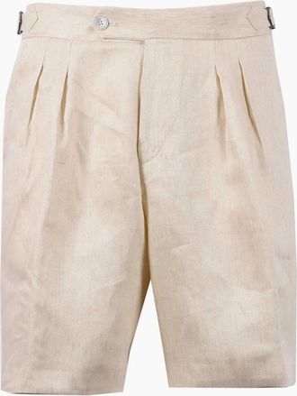 HUGO BOSS Mens Boss Black PERIN SHORTS OPEN BEIGE - Cream - Size: 36/32