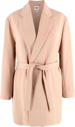 Herm&egrave;s Rose Pierre De Lune Silk Cady H Wrap Jacket Size XS