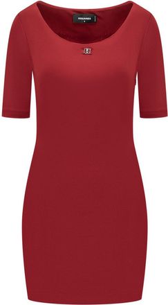 Dsquared2 Fitted Black Viscose Scoop Neck Top