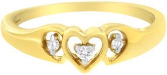 House of Brilliance 10KT Yellow Gold 1/20 cttw Diamond Heart Diamond Ring at Nordstrom, Size 7