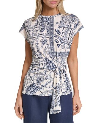 Halston Heritage Short Sleeve Printed Top
